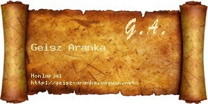 Geisz Aranka névjegykártya